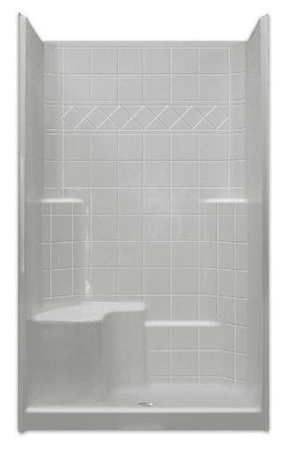 36 X 48 Shower Stall Built-in Seat 1-Piece