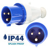 231306 Plug carries an environmental rating of IP44 Splashproof