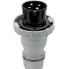 Walther Electric 239407 Pin and Sleeve Plug 32A 4 Wire 500 VAC 7Hr IP67 Watertight - 432P7W Industrial Grade IEC (Black)