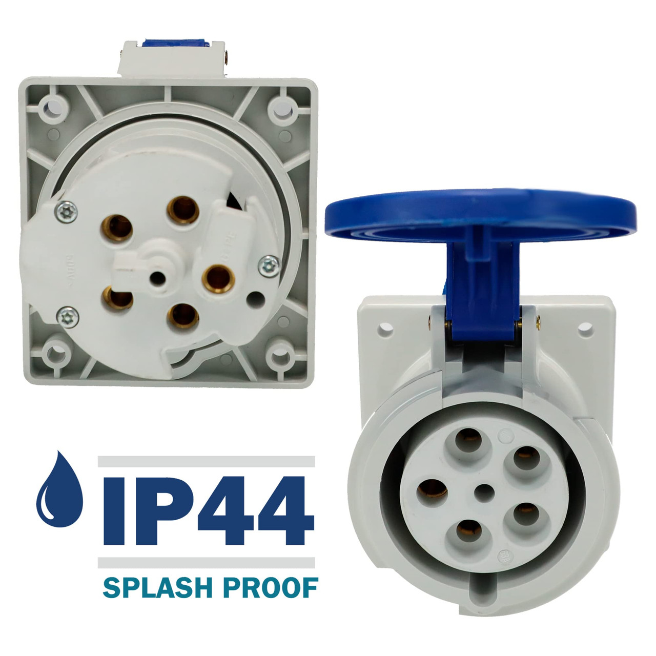 460509 Receptacle carries an environmental rating of IP44 Splashproof