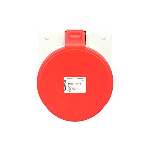 Walther Electric 460419 Pin and Sleeve Receptacle 60A 4 Wire 230 VAC