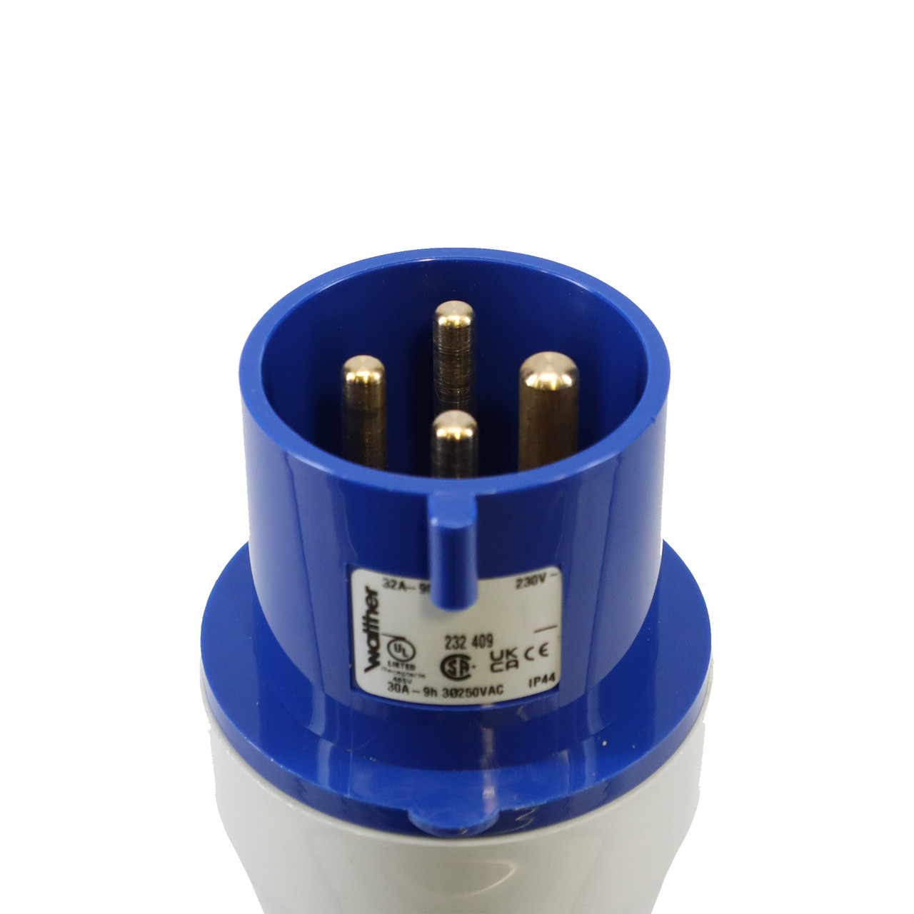 Walther Electric 232409 Pin and Sleeve Plug 30A 4 Wire 250 VAC 9Hr