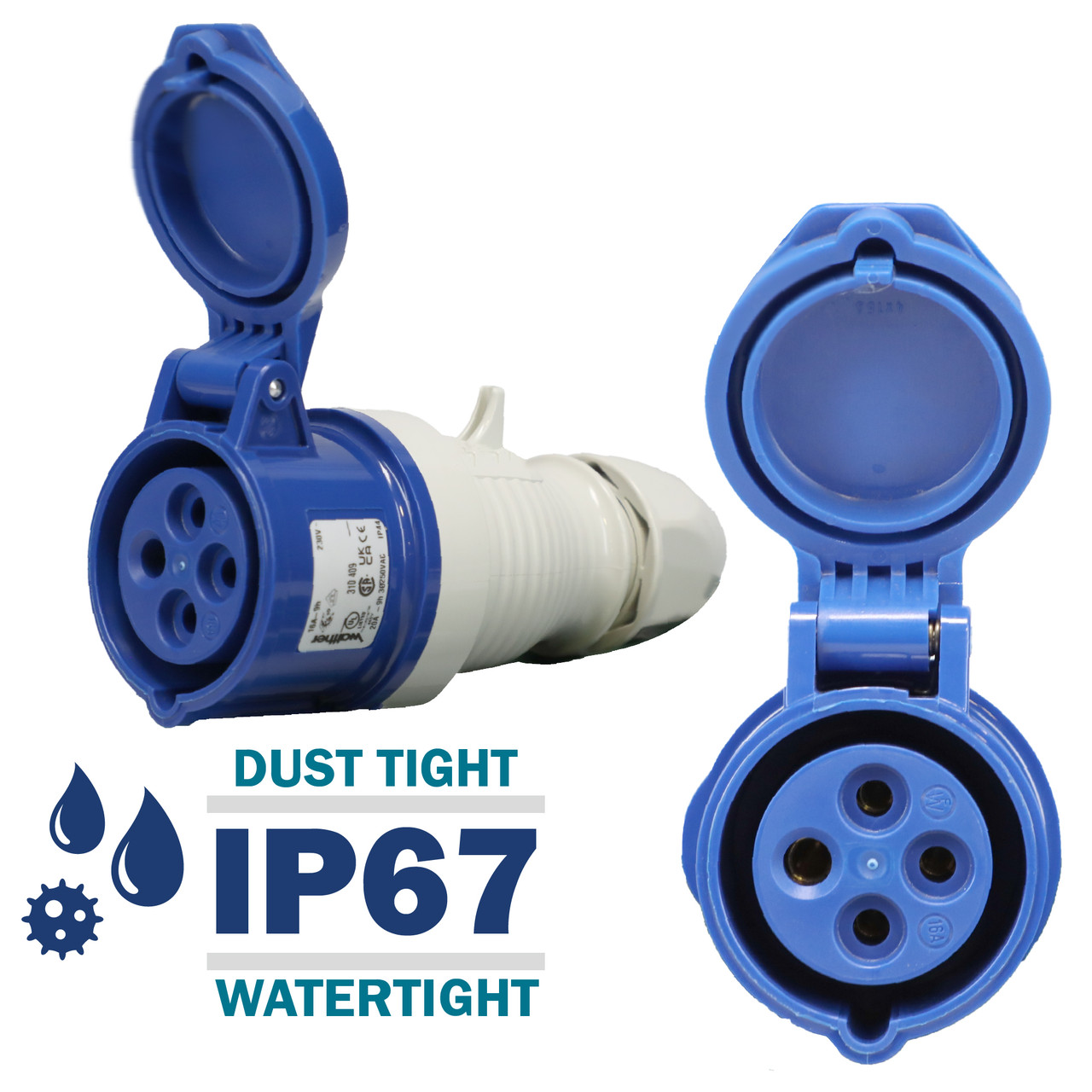 310409 Connector carries an environmental rating of IP44 Splashproof