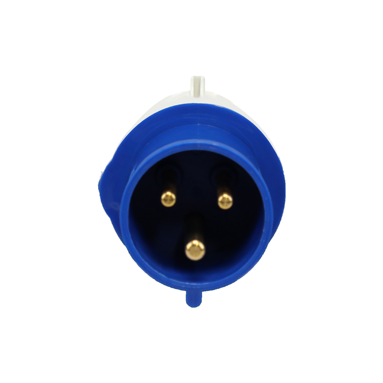 Walther Electric 230306 Pin and Sleeve Plug 30/32A 3 Wire 3Ø 250/230 VAC  6Hr IP44 Splashproof - 330P6 Industrial Grade IEC (Blue)