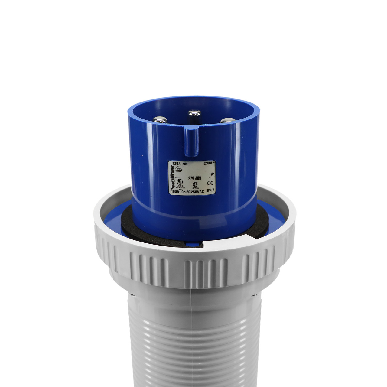 Walther Electric 279409 Pin and Sleeve Plug 125A 4 Wire 230 VAC