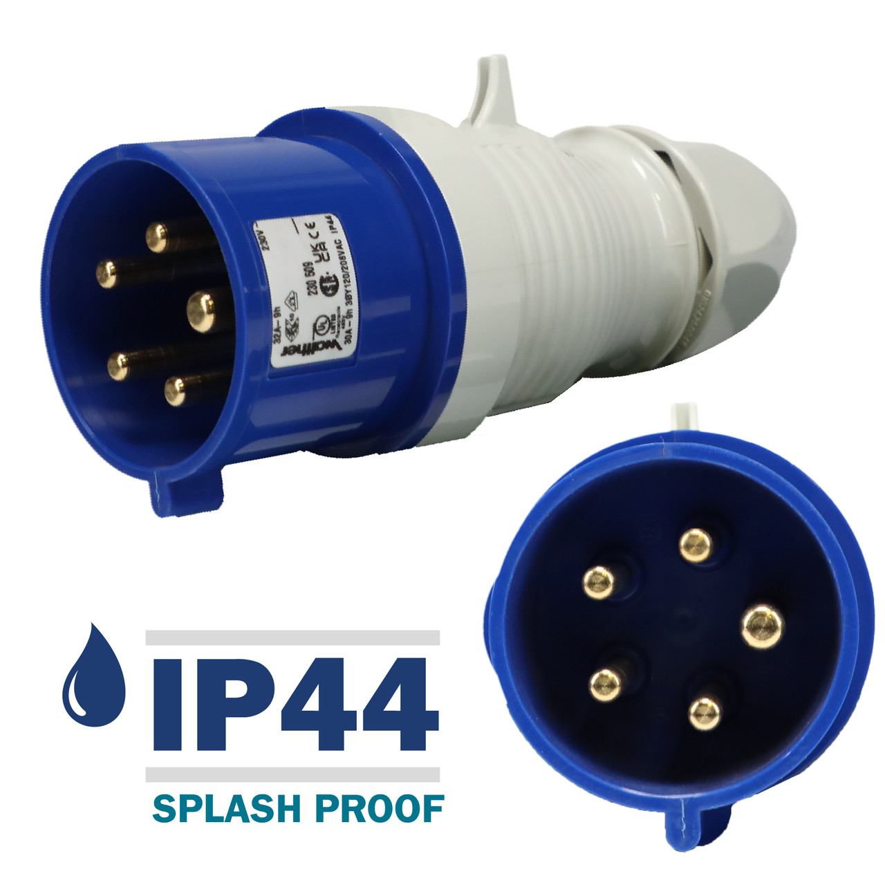 230509 Plug carries an environmental rating of IP44 Splashproof