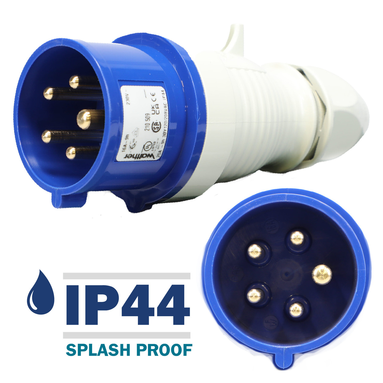 210509 Plug carries an environmental rating of IP44 Splashproof