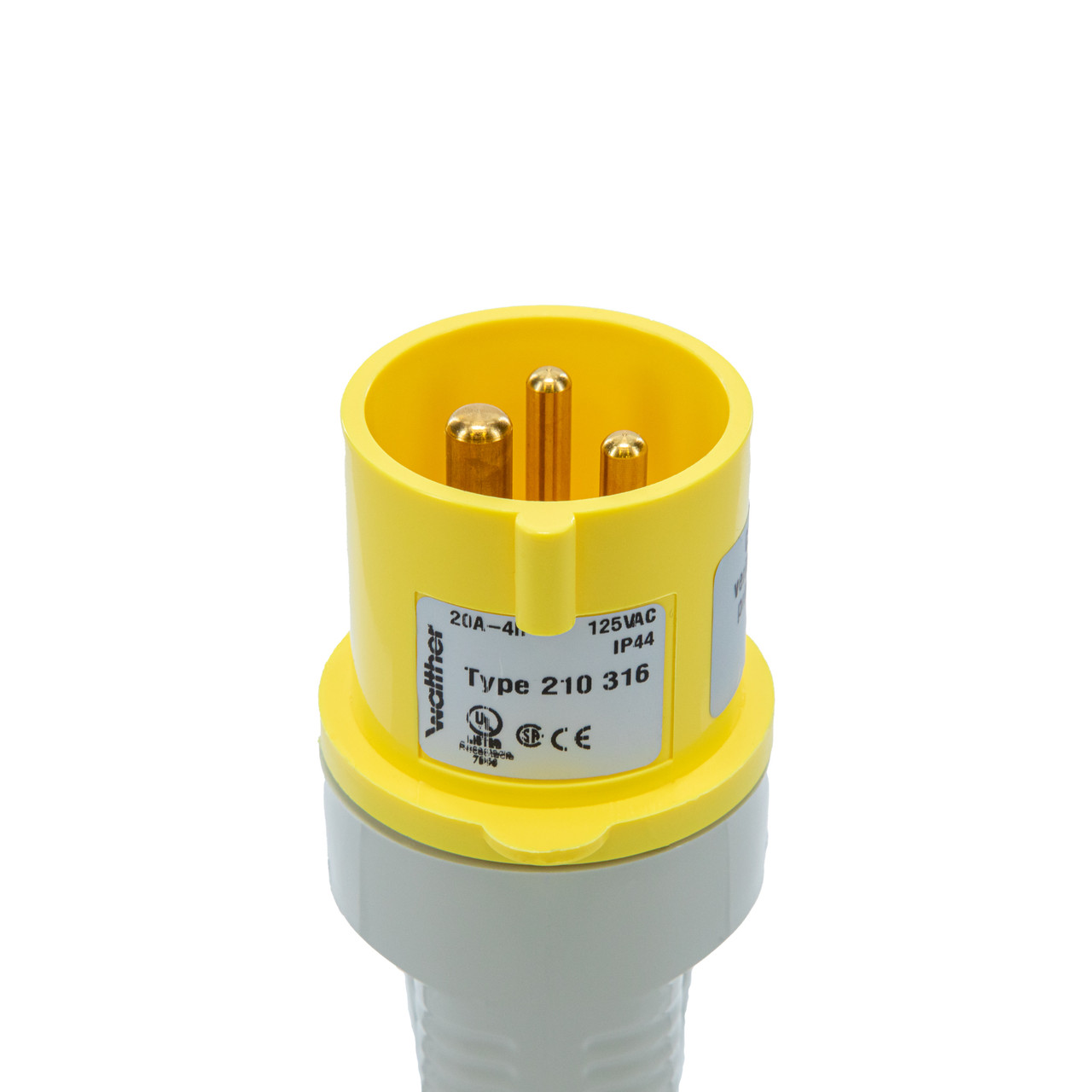 Walther Electric 210316 Pin and Sleeve Plug 20A 3 Wire 125 VAC 4Hr