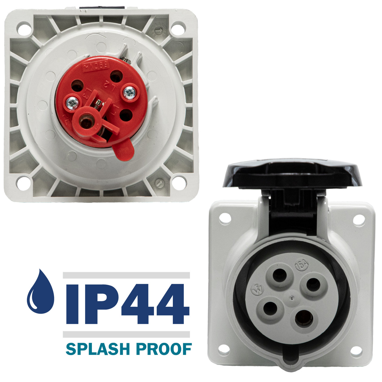 41045 Receptacle carries an environmental rating of IP44 Splashproof