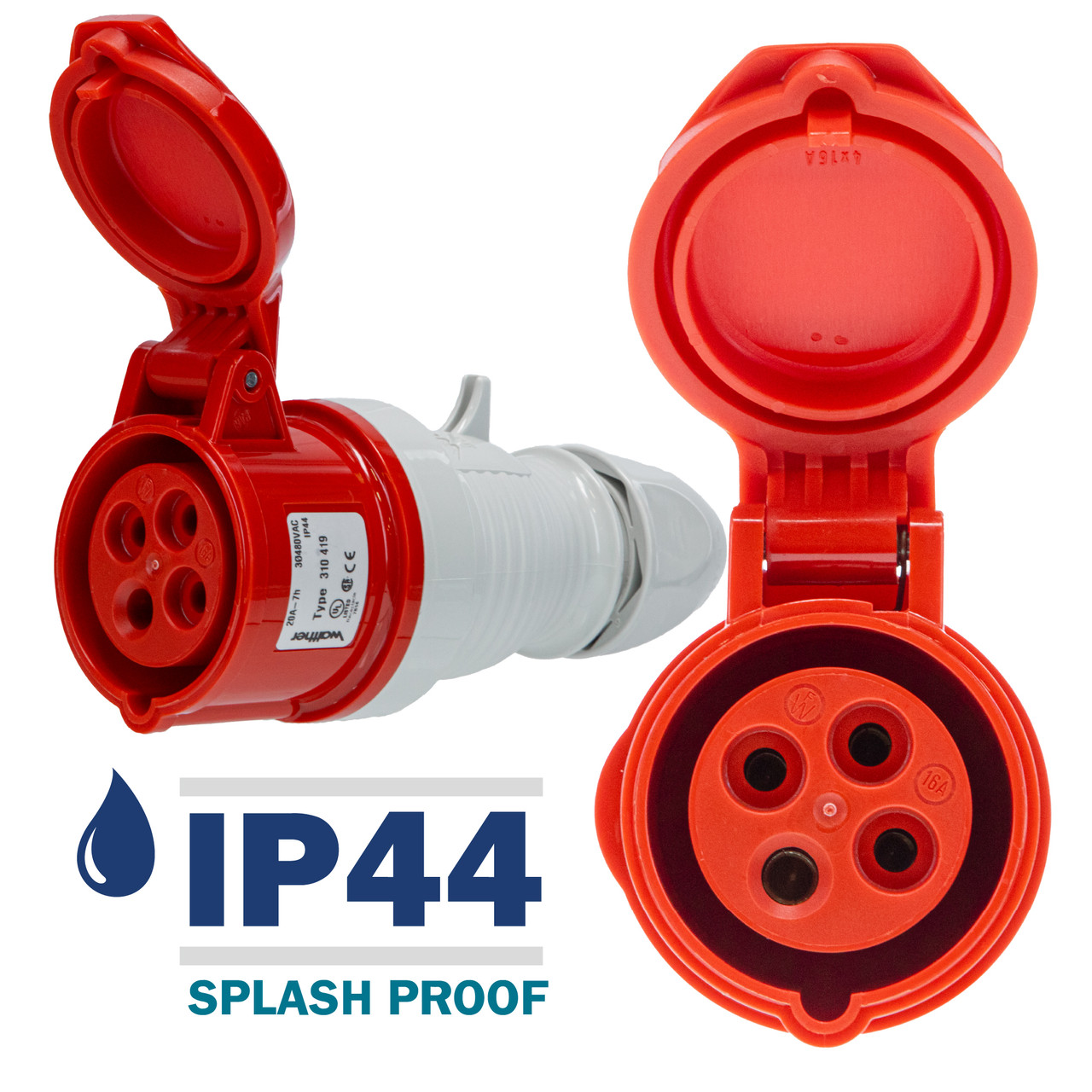 310419 Connector carries an environmental rating of IP44 Splashproof