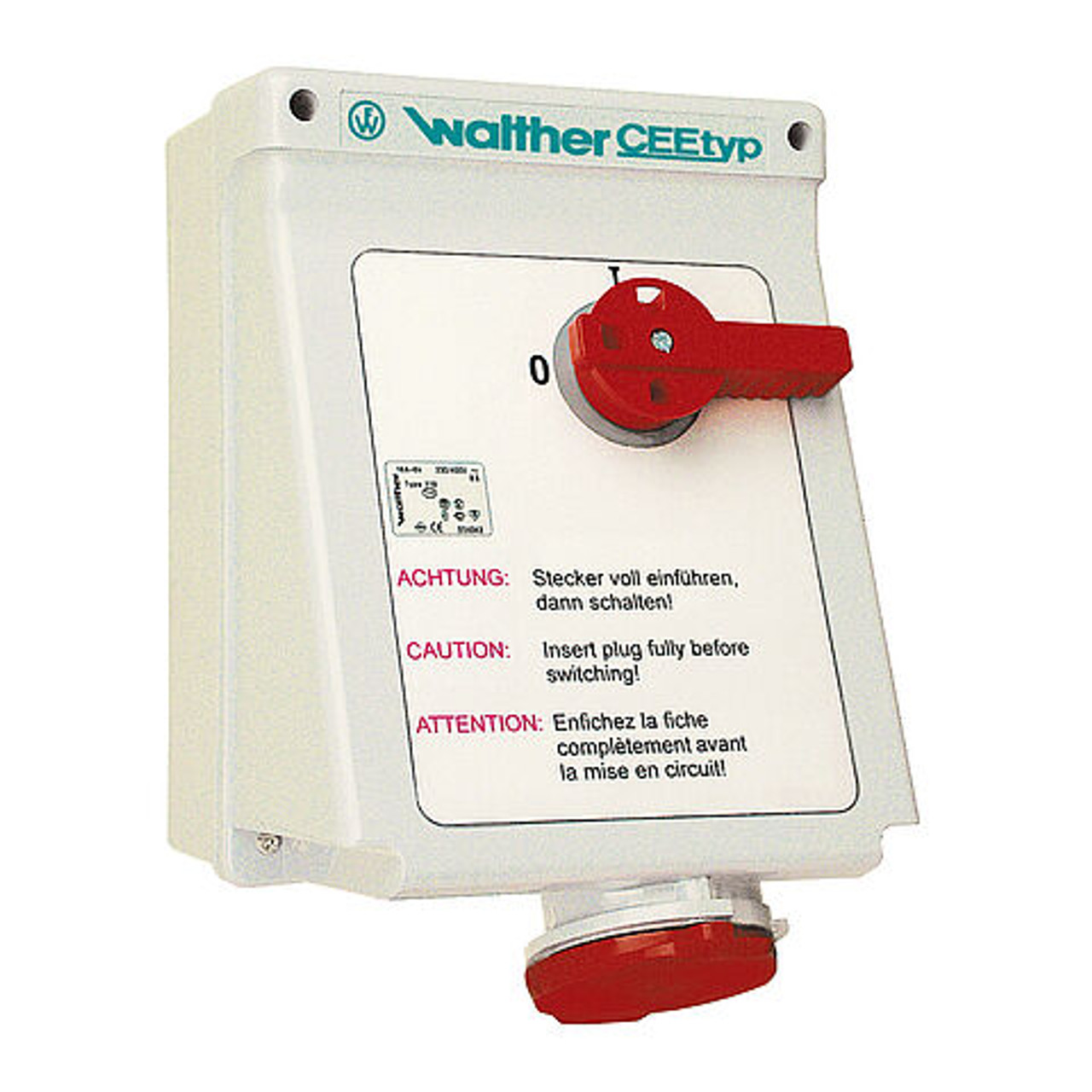 Walther Electric AE110 Mechanical Interlock 16A 3P5W 6hr IP44 Splashproof (Red) Walther Electric AE110 Mechanical Interlock 16A 3P5W 6hr IP44 Splashproof (Red)