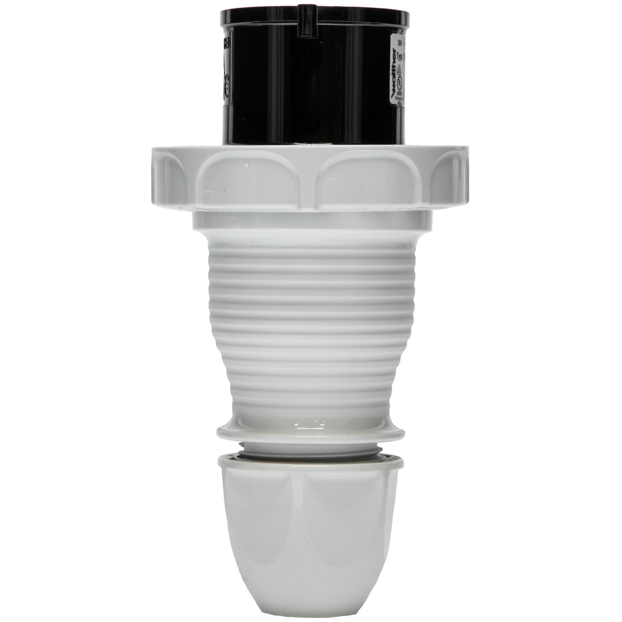 Walther Electric 239407 Pin and Sleeve Plug 32A 4 Wire 500 VAC 7Hr IP67 Watertight - 432P7W Industrial Grade IEC (Black)