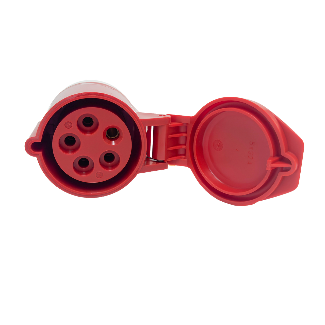 Walther Electric 331511 Pin and Sleeve Connector 32A 5 Wire 440 VAC 11Hr IP44 Splashproof - 530C1 Industrial Grade IEC (Red)