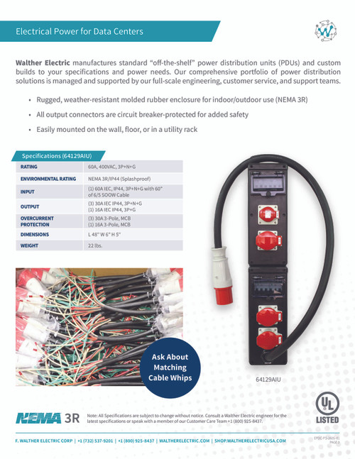Electrical Power for Data Centers Sales Sheet