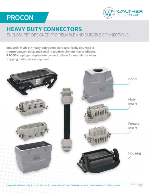 PROCON Heavy-Duty Connectors Sales Sheet