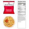 ReadyWise Readywise 52 Serving Emergency Food - Prepper Pack Bucket, package of creamy pasta and vegetables with a bowl of prepared pasta dish showing colorful vegetables mixed with pasta.