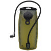 Source Tactical WXP 3L Hydration Pack - Weave, a lightweight olive-green hydration bladder with a black screw cap, flexible hose, and ergonomic mouthpiece for outdoor activities.