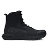 Under Armour Charged Valsetz 4E Wide Tactical Boot - Black, side view of a sleek black tactical boot with mid-height ankle support, lace-up closure, and rugged outsole for durability.