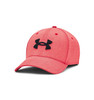 Under Armour Men's Blitzing Hat/Cap, pink sports cap with black Under Armour logo embroidered on the front