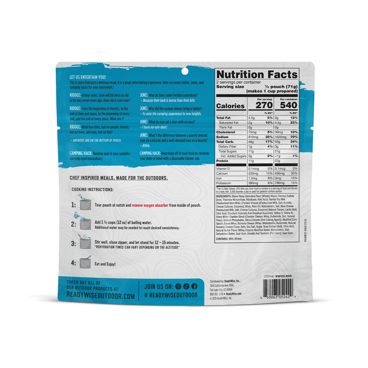 Readywise 6 Pack Mac & Cheese Casual Camper