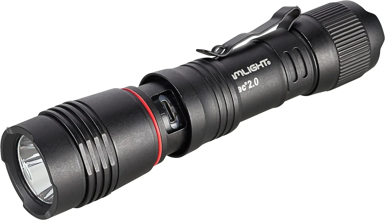 Streamlight ProTac 2.0 2000-Lumen Rechargeable Tactical Flashlight with USB C Cable and Holster