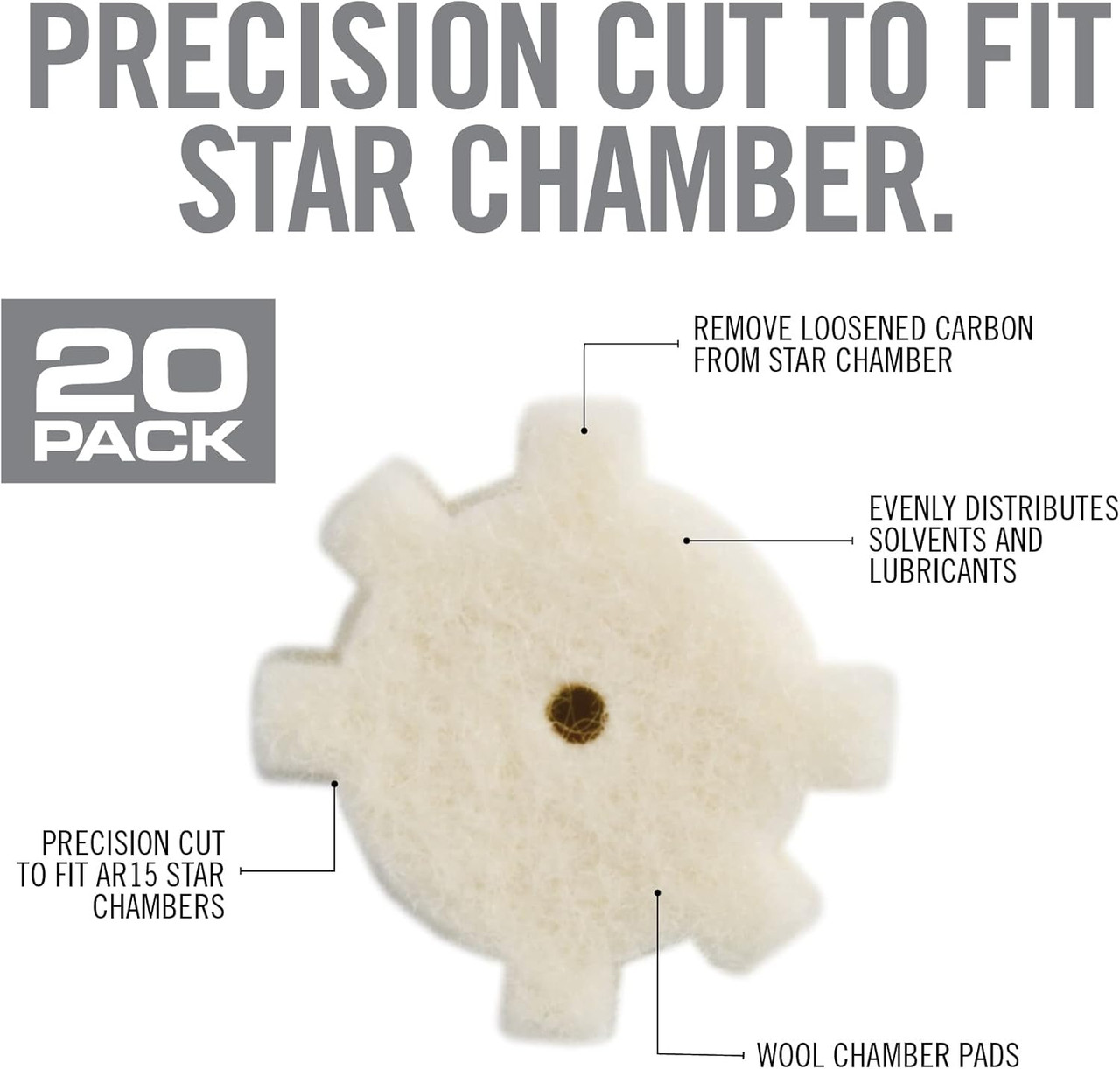 20 Pack AR15 Star Chamber Cleaning Pads