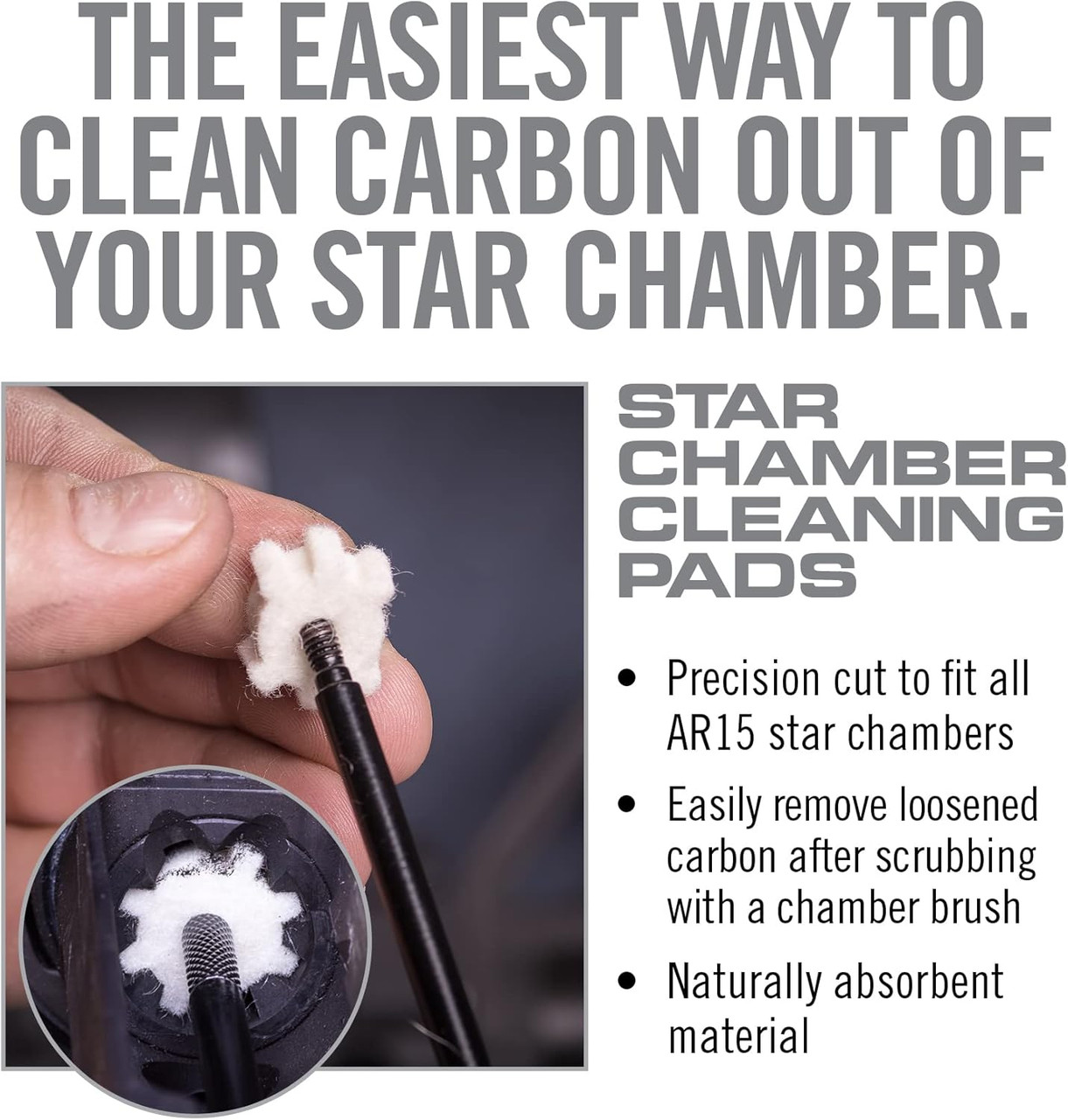 20 Pack AR15 Star Chamber Cleaning Pads