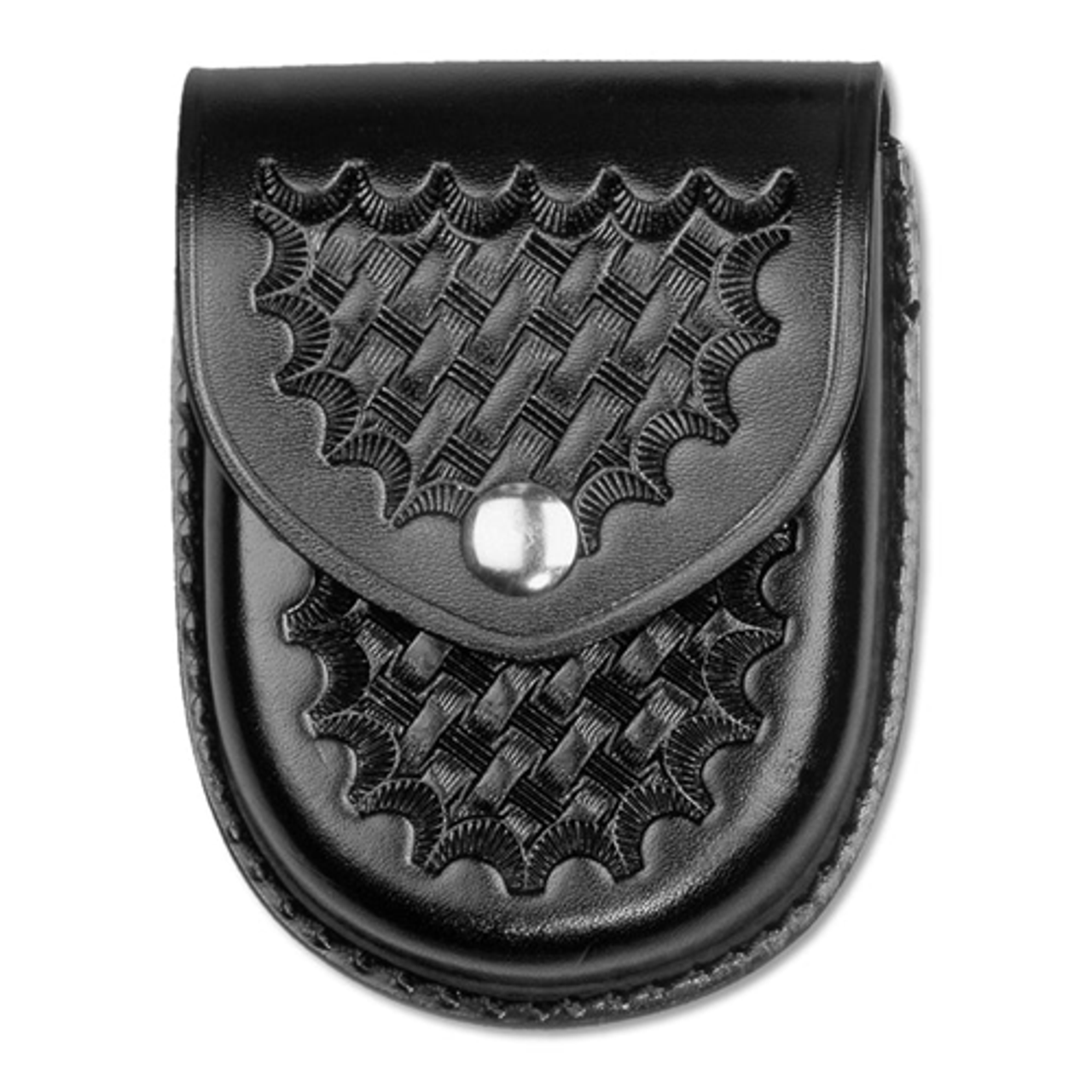 Dutyman Basketweave Leather Round Bottom Closed Single Cuff Case
