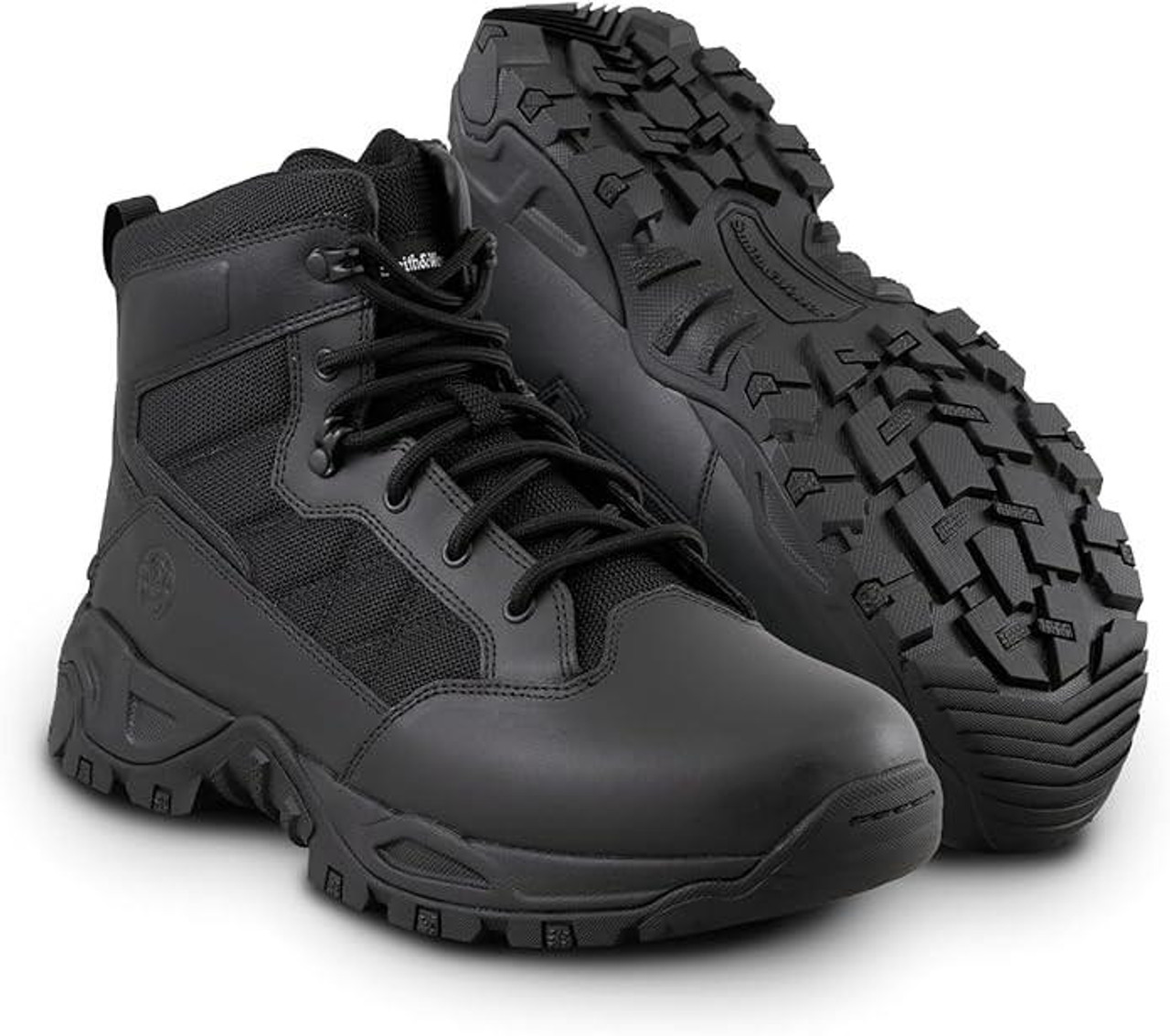 Smith & Wesson Footwear Smith & Wesson Scout 6" Hot Weather Side-Zip Polishable Toe - Black, black tactical boots with rugged soles and side zip for easy wear.