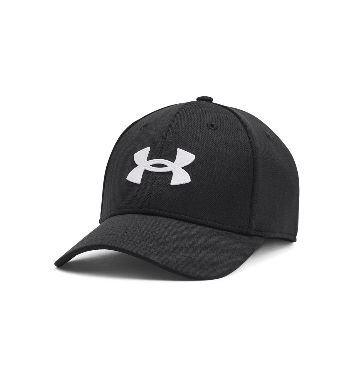 Under Armour Men's Blitzing Hat/Cap, black baseball cap with a white Under Armour logo on the front.