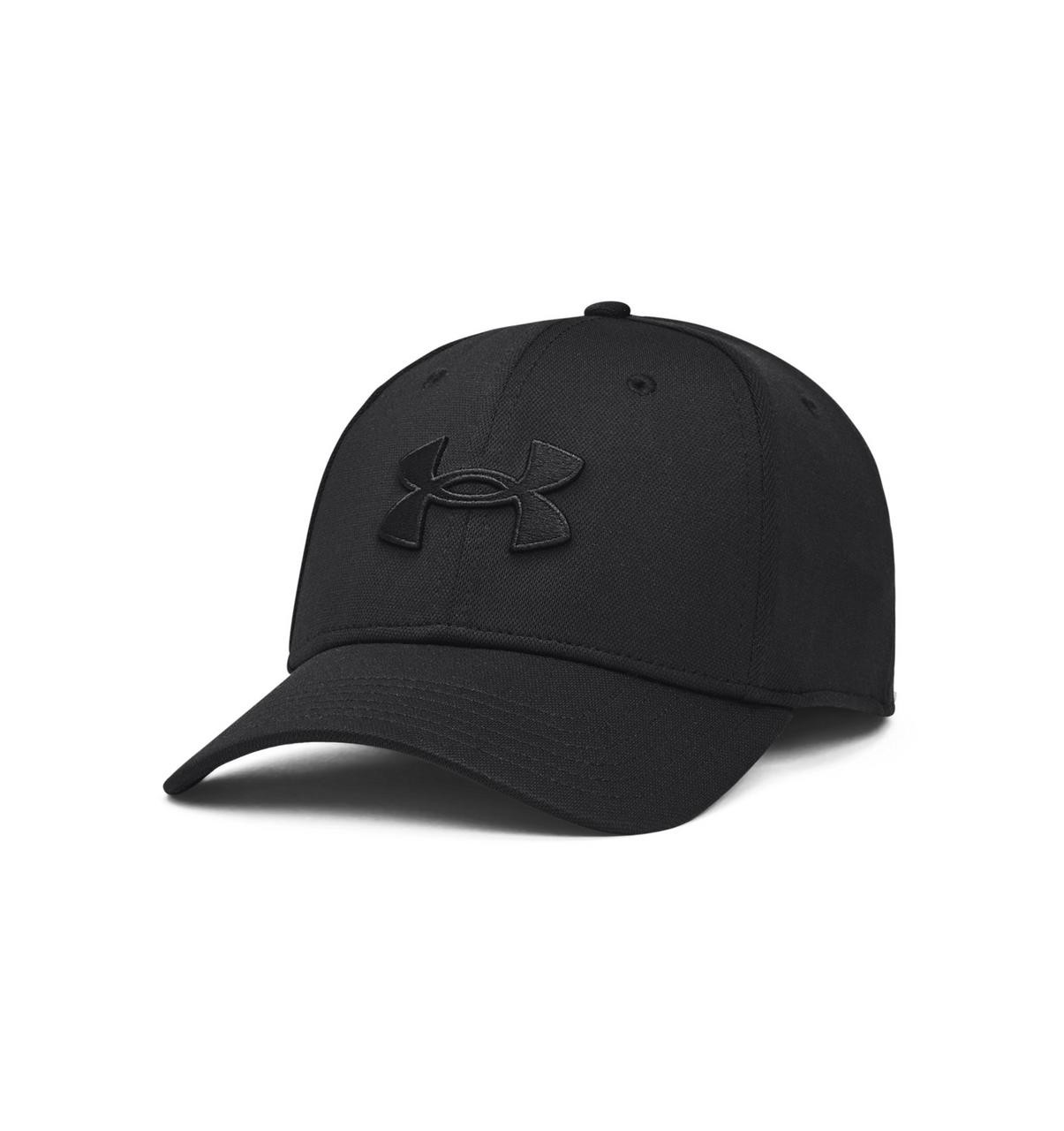 Under Armour Men's Blitzing Hat/Cap, black baseball cap with adjustable strap and embroidered Under Armour logo.