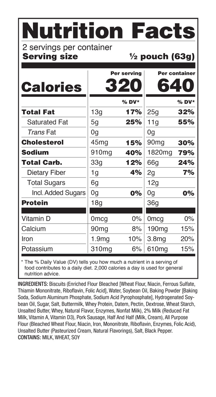 6 Pack ReadyWise Pro Adventure Meal Homestyle Biscuits & Gravy with Sausage