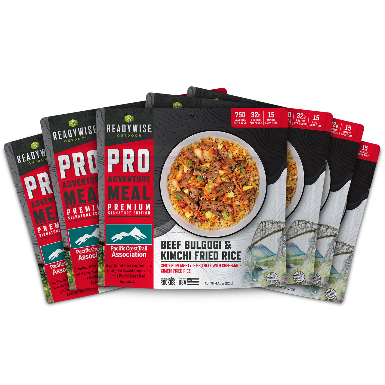 6 Pack ReadyWise Pro Adventure Meal Beef Bulgogi and Kimchi Fried Rice