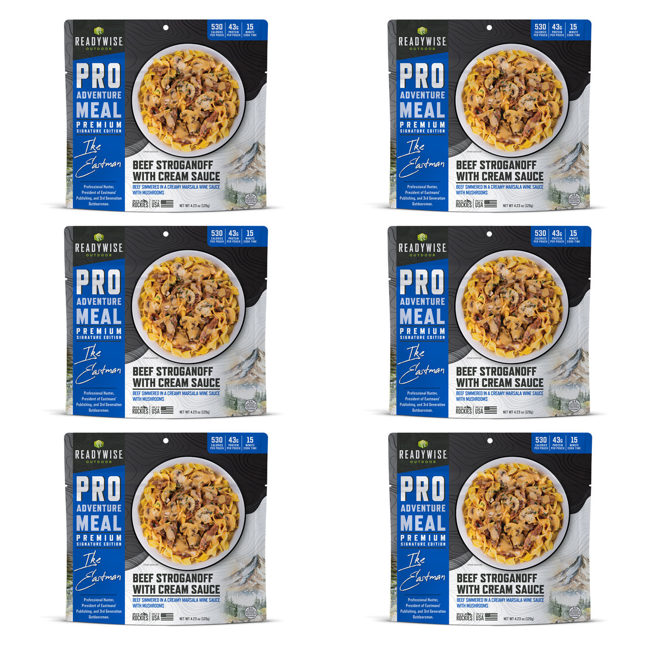 6 Pack - ReadyWise Pro Adventure Meal Beef Stroganoff with Mushroom Cream Sauce
