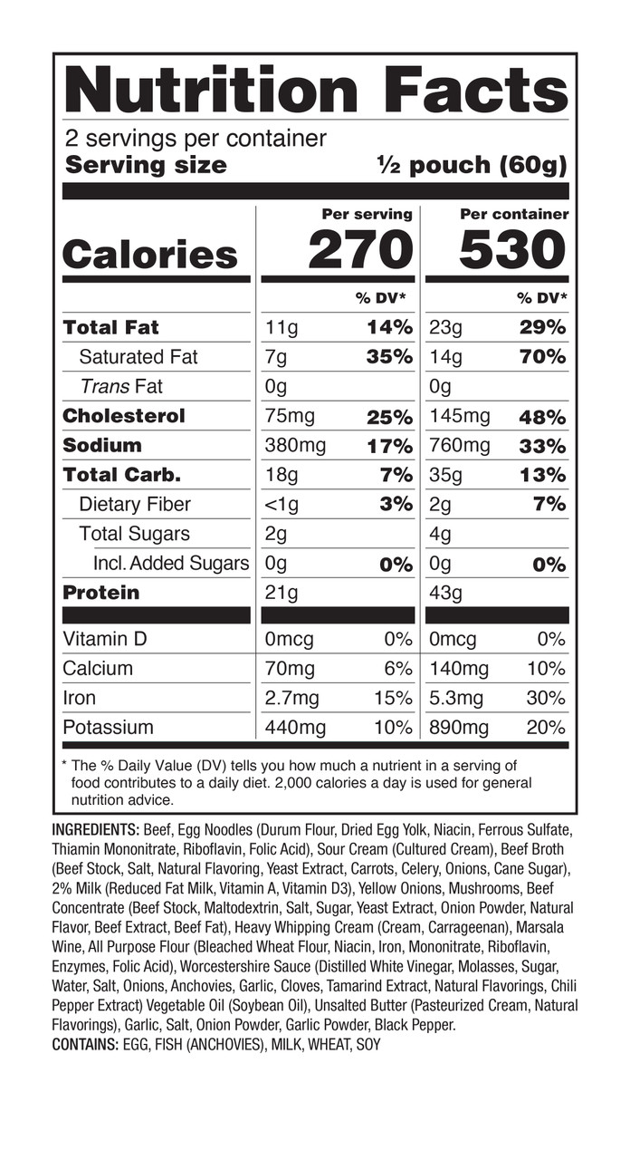 6 Pack - ReadyWise Pro Adventure Meal Beef Stroganoff with Mushroom Cream Sauce