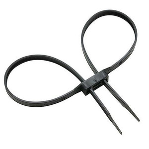 Monadnock Products Training Double Cuff Disposable Restraints, black adjustable restraints with locking mechanism and double cuffs design.