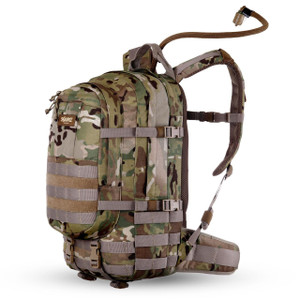 Source Tactical Assault 20L Cargo & 3L Hydration Pack Combo, camouflage tactical backpack with hydration reservoir and multiple compartments for outdoor and military use.