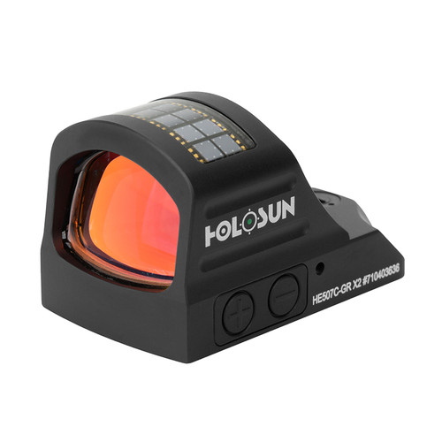 HOLOSUN HE507C-GR-X2 0 OPEN REFLEX SIGHT - BLACK, 2 MOA GREEN DOT & 32 MOA RING HE507C-GR-X2