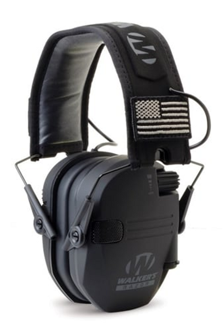 Walkers Razor Slim Electronic Ear Muffs - Black Patriot Walkers Razor Slim Electronic Ear Muffs - Black Patriot