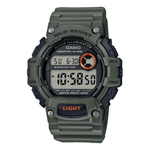 Casio Mud-Resistant Digital Watch w/ Vibration Alarm