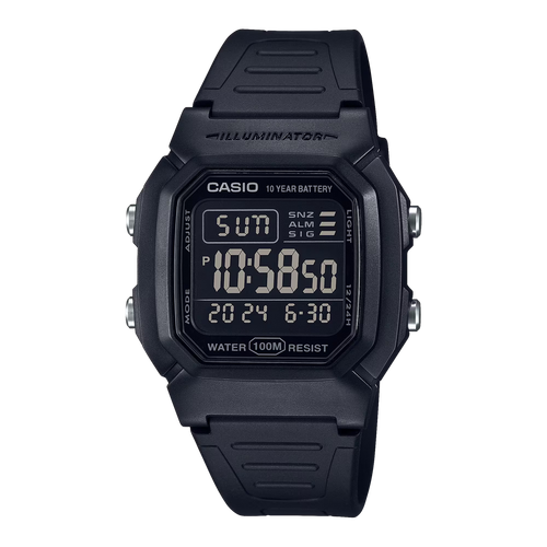 Casio Classic Digital Watch W/ Blackout Dial, Dual Time & 5 Alarms