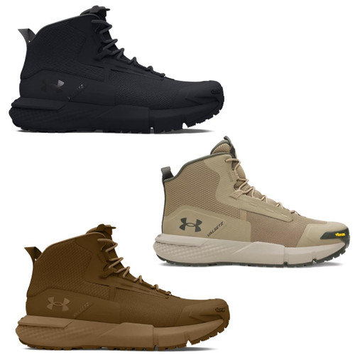 Under Armour Valsetz Mid Tactical Boots – Men’s Lightweight Duty Boot, black, tan, and brown tactical boots for men with durable design and high-traction sole.