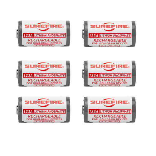 Surefire CR123A Rechargeable Batteries - 6 Pack