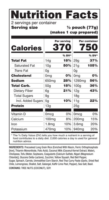6 Pack ReadyWise Pro Adventure Meal Thai Coconut Curry
