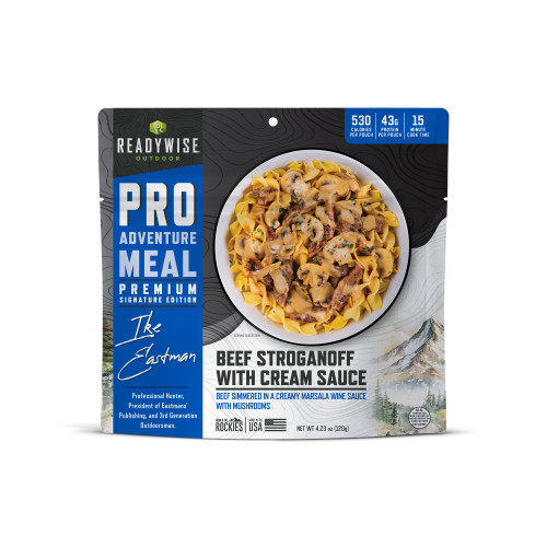 6 Pack - ReadyWise Pro Adventure Meal Beef Stroganoff with Mushroom Cream Sauce