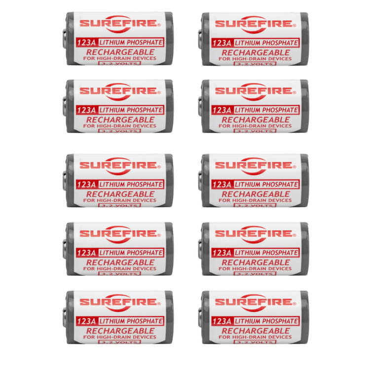 Surefire CR123A Rechargeable Batteries - 10 Pack