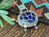 Native American Silver Inlay Pendant -Turtle