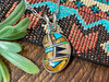 Native American Inlay Silver Pendant