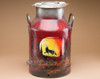 Painted Milk Can - Sunset Wolf.