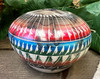 Rainbow Horse hair Etched Seed Pot